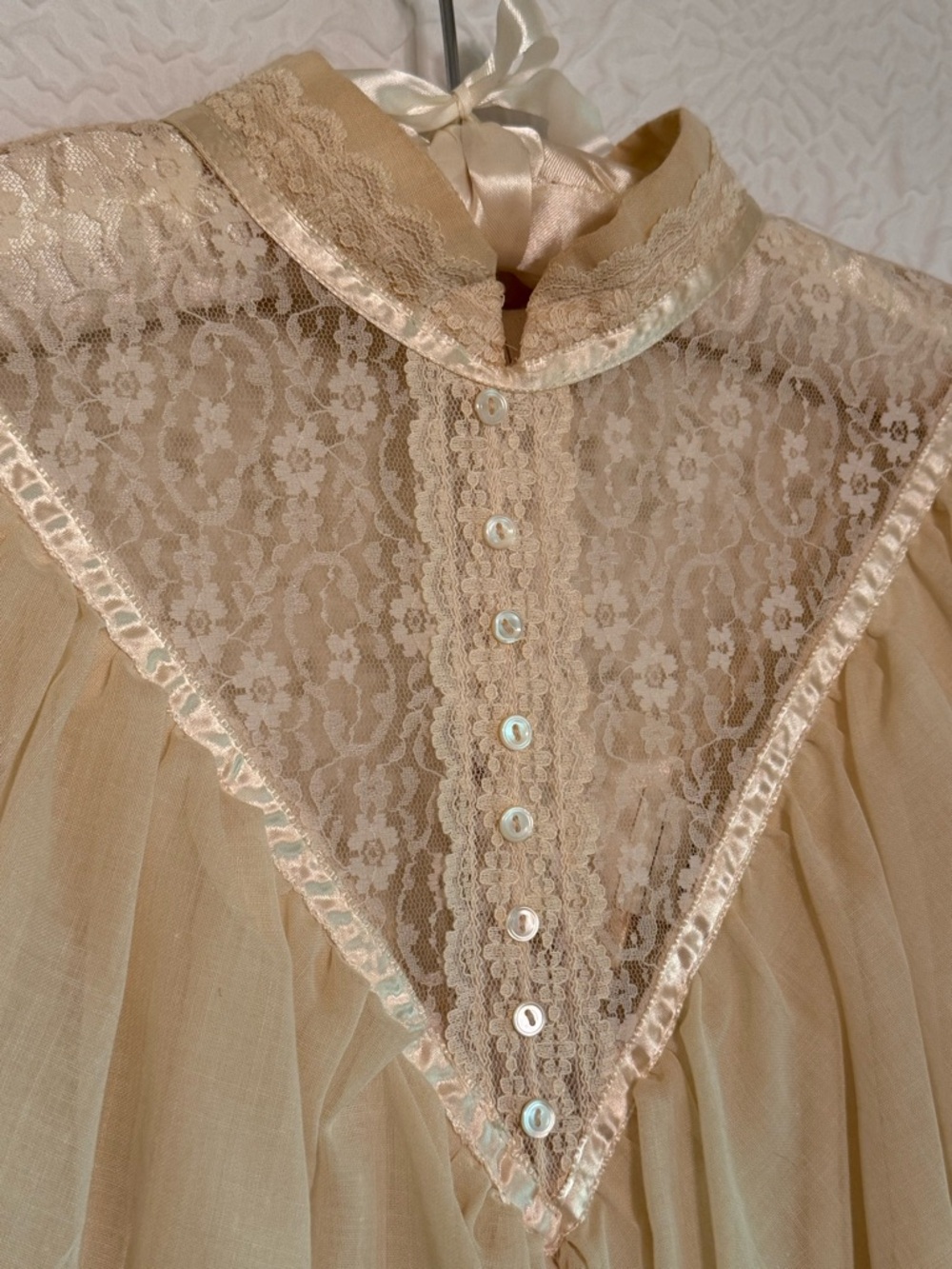 Gunne Sax Vintage Lace Trim Maxi Wedding Dress - Picture 8 of 16